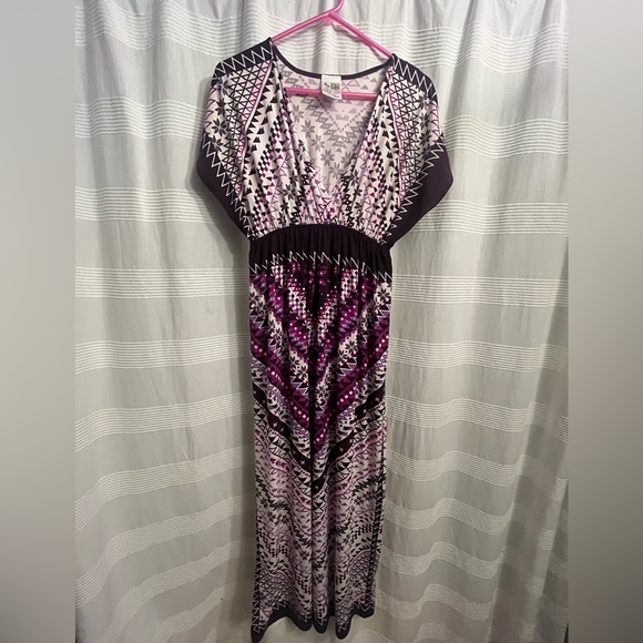 Purple boho/ indie Maxi dress by indie boutique one size fits most summer beach - Picture 1 of 8